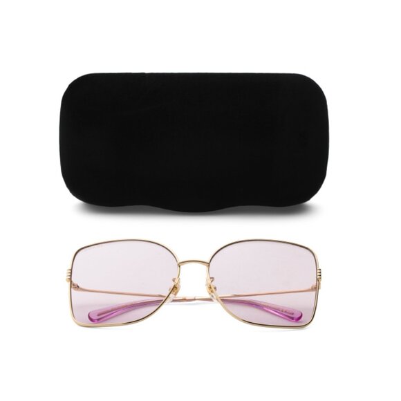 GUCCI Gold/pink 62mm Square Sunglasses - Picture 1 of 2